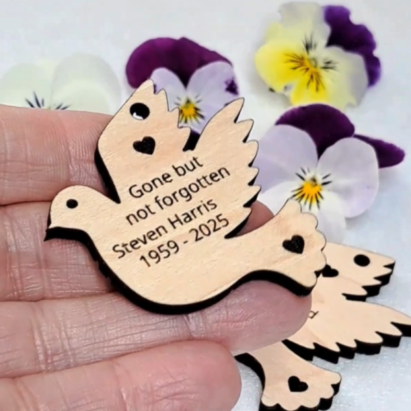 Dove Funeral Favours Personalised Memorial Tributes Remembrance In Loving Memory Tokens, Memory Keepsake Pocket Hugs - Image 2