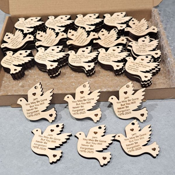 Dove Funeral Favours Personalised Memorial Tributes Remembrance In Loving Memory Tokens, Memory Keepsake Pocket Hugs - Image 3