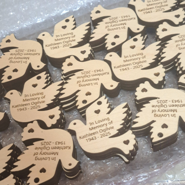 Dove Funeral Favours Personalised Memorial Tributes Remembrance In Loving Memory Tokens, Memory Keepsake Pocket Hugs - Image 5