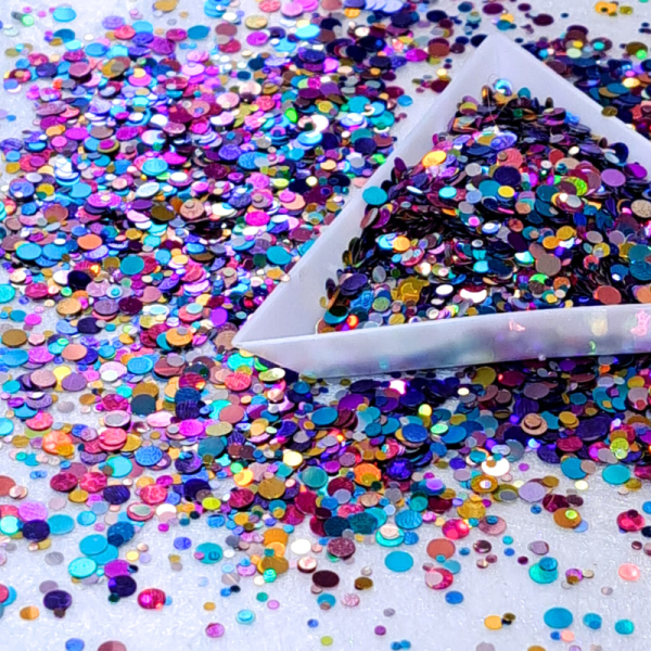 Holographic Chameleon Multicoloured Dot Glitter Mix