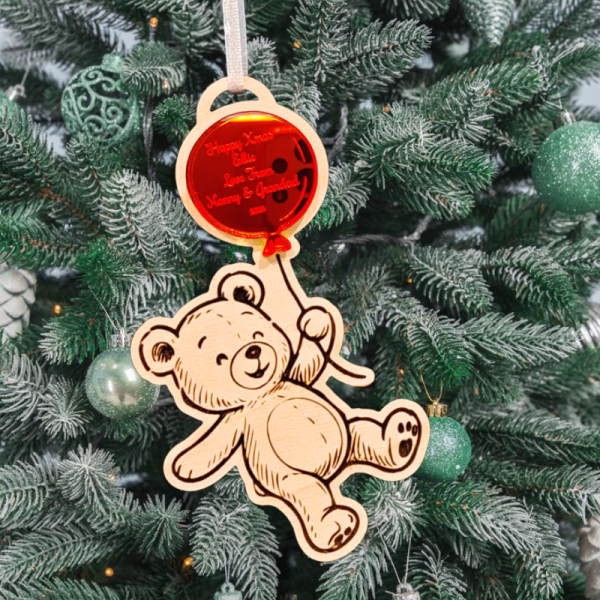 Personalised Christmas Gift Tags, Teddy Bear Xmas Present Gift Tags, Kids Xmas Tree Baubles, Baby's 1st Xmas - Image 5