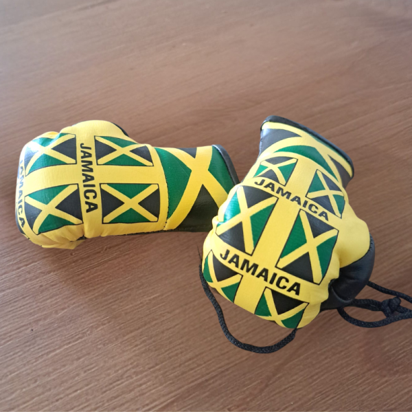 Personalised Jamaican Mini Boxing Gloves For Cars & Gifts Commemorative Boxing Jamaica Flag Mini Boxing Gloves - Image 2