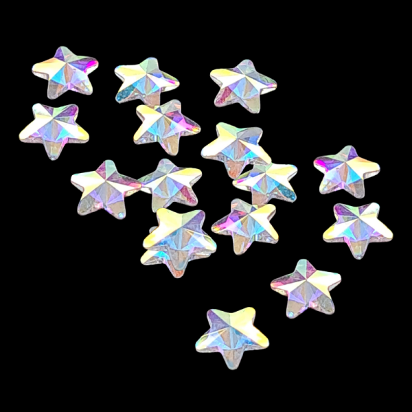 Star AB Crystals, Crystal Nail Art Stars, Crystal Star Nail Charms - Image 2