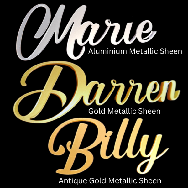 Personalised Wedding Table Names, Mirror Acrylic Cake Topper Names, Wedding Guest Personalised Names - Image 3