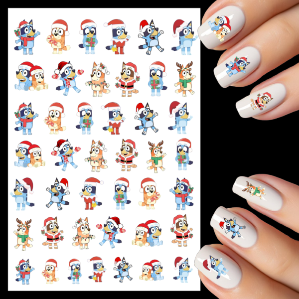 Bluey Christmas water decals