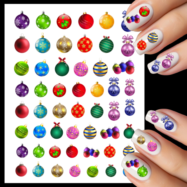 Christmas Baubles Water Decals