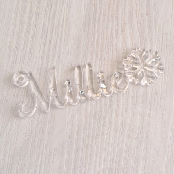 Personalised Xmas Gift Tags, Mirror Acrylic Snowflake Xmas Gift Tag Names, Personalised Christmas Present Gift Tags - Image 16