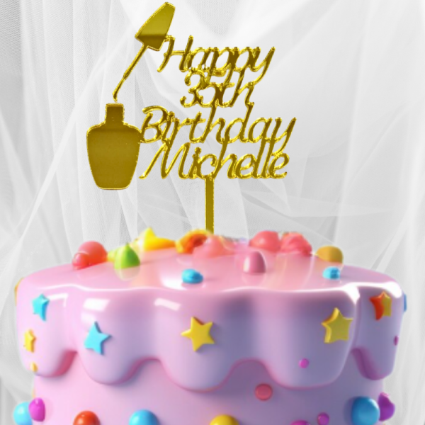 Personalised Nail Tech Cake Toppers, Nail Artist Birthday Cake Toppers, Nail Salon Cake Decorations - Image 5