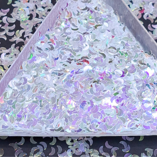Iridescent Colour Shifting Half Moons Glitter Shapes Crescent Moon Shaped Glitter Sequins - Image 2