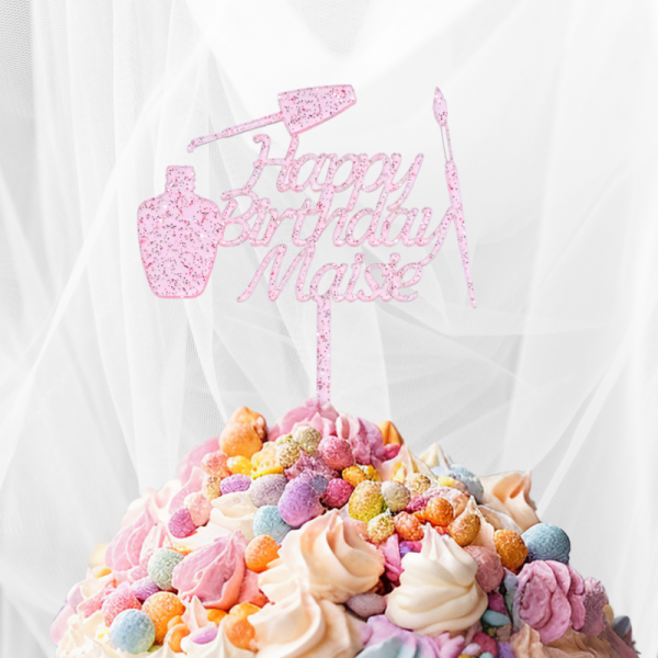 Nail Tech Birthday Cake Toppers, Personalised Nail Artist Birthday Cake Toppers, Nail Salon Cake Decorations - Image 3