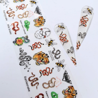 Snakes, Bee, Tiger Nail Transfer Foil
