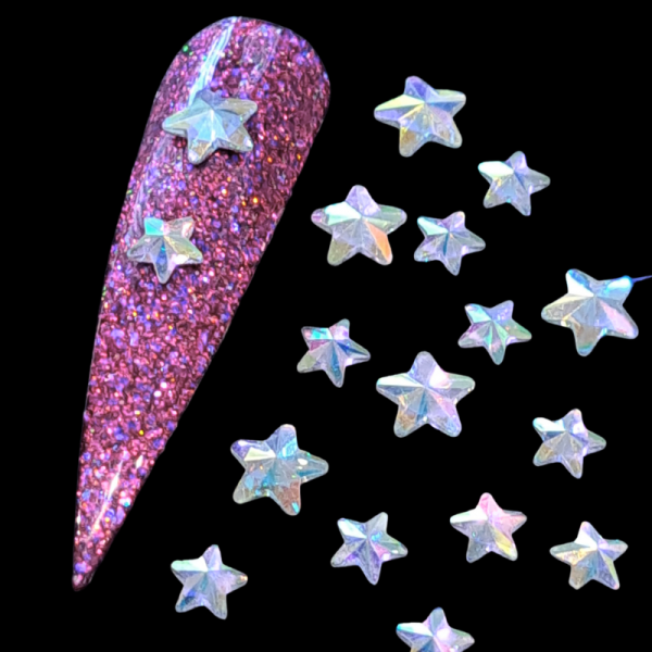 Star AB Crystals, Crystal Nail Art Stars, Crystal Star Nail Charms