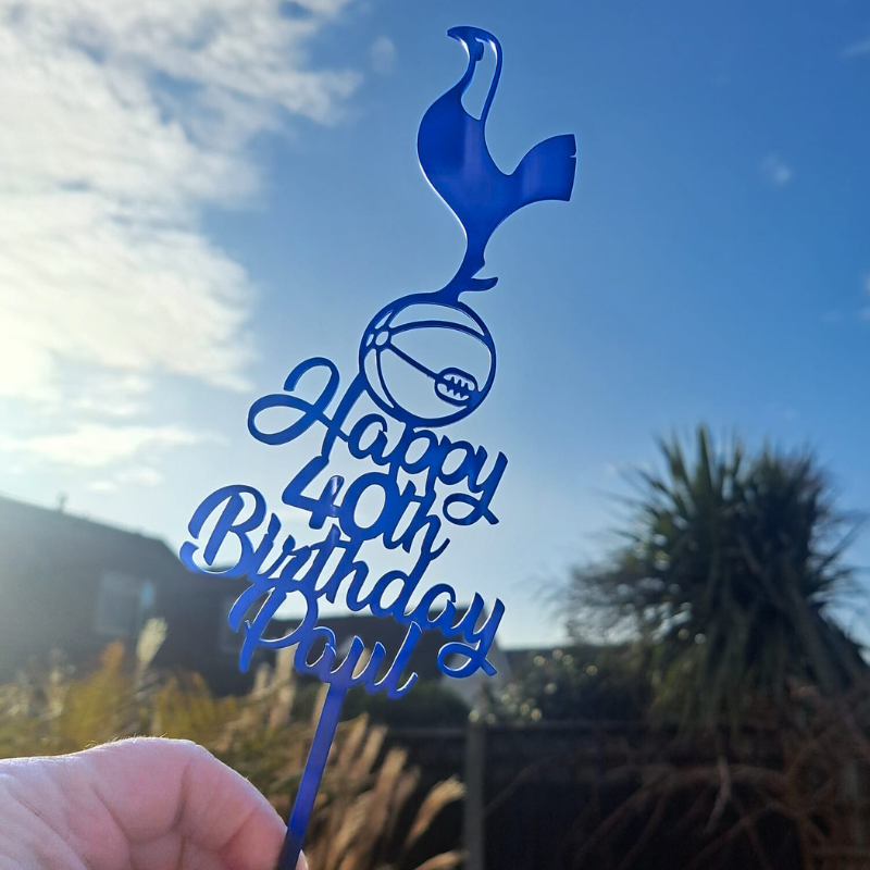 Personalised Tottenham Hotspur Cake Topper, Tottenham Birthday Cake Toppers, Tottenham Football Cake Decorations - Image 4