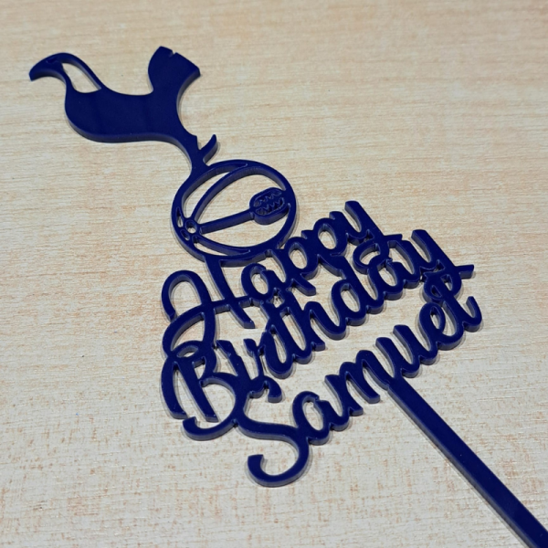 Personalised Tottenham Hotspur Cake Topper, Tottenham Birthday Cake Toppers, Tottenham Football Cake Decorations - Image 2