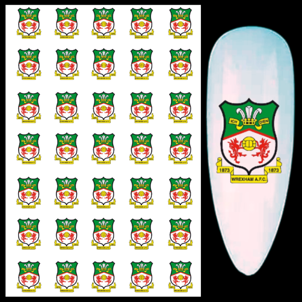 Wrexham Nail Art Water Decals, Wrexham Football Club Water Slide Decals - Image 2