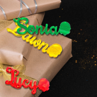 Christmas Santa Face Name Gift Tags