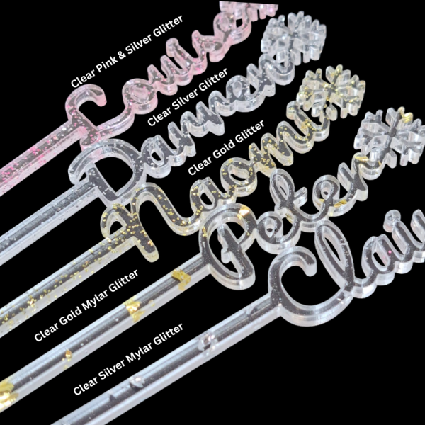 Personalised Xmas Drink Stirrers Xmas Snowflake Drinks Stirrers Festive Swizzle Sticks - Image 4