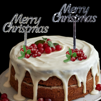 Glitter Merry Christmas Cake Topper