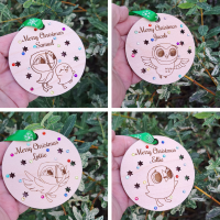 Personalised Puffin Rock Xmas Baubles