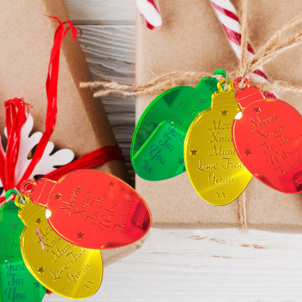Personalised Christmas Gift Tags, Xmas Present Gift Tags, Xmas Lights Gift Tags - Image 3