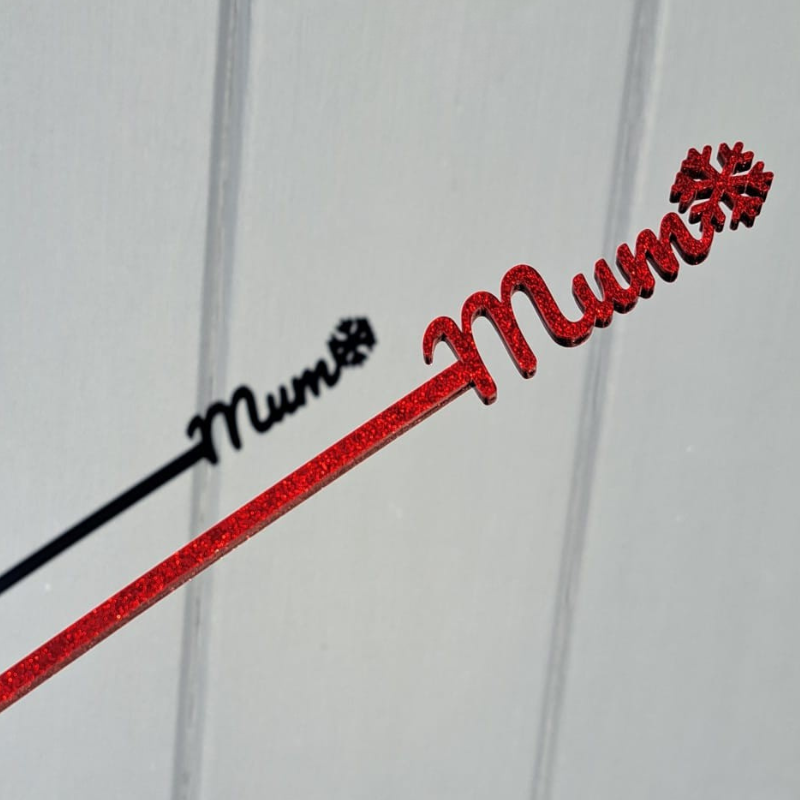 Personalised Xmas Drink Stirrers Xmas Snowflake Drinks Stirrers Festive Swizzle Sticks - Image 2