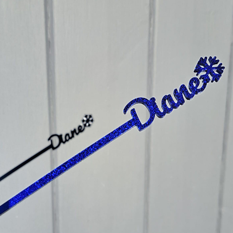 Personalised Xmas Drink Stirrers Xmas Snowflake Drinks Stirrers Festive Swizzle Sticks - Image 3