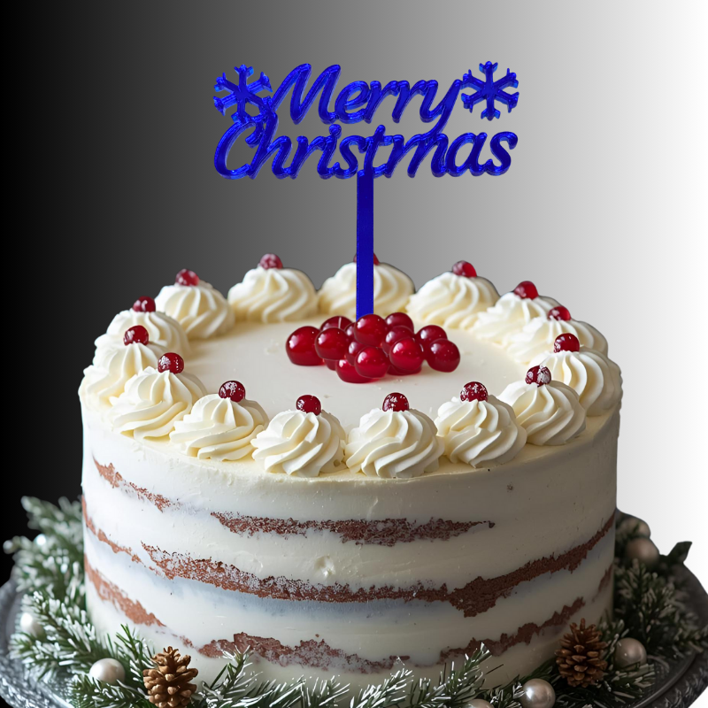 Christmas Cake Toppers, Snowflake Xmas Cake Decorations, Festive Cake Decorations - Image 5