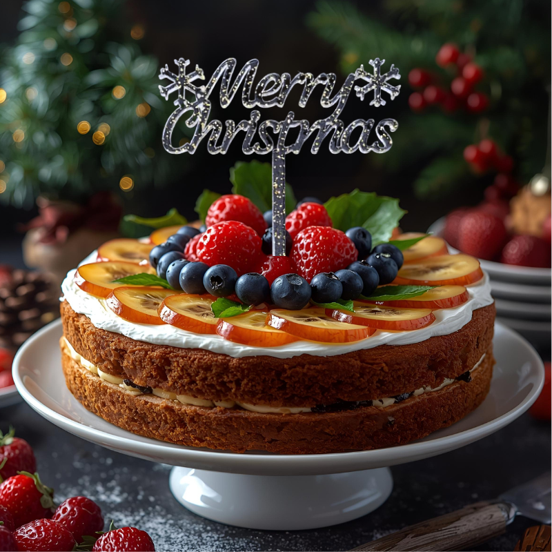 Christmas Cake Toppers, Snowflake Xmas Cake Decorations, Festive Cake Decorations - Image 11