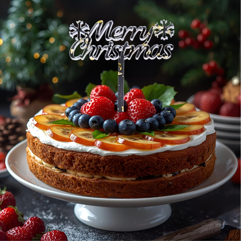 Christmas Cake Toppers, Snowflake Xmas Cake Decorations, Festive Cake Decorations - Image 9