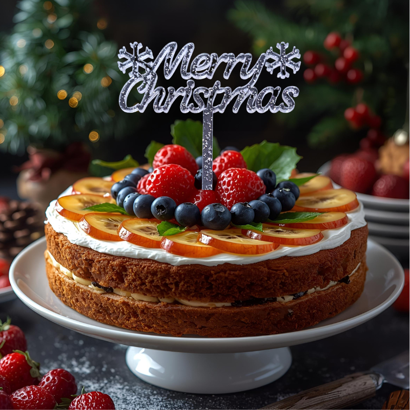 Christmas Cake Toppers, Snowflake Xmas Cake Decorations, Festive Cake Decorations - Image 10