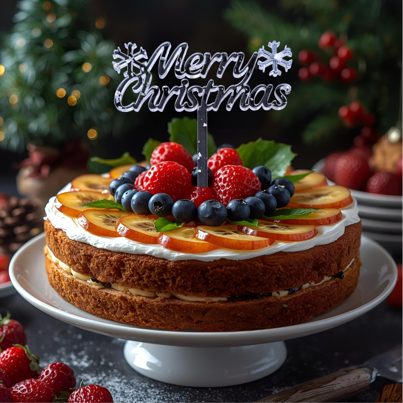 Christmas Cake Toppers, Snowflake Xmas Cake Decorations, Festive Cake Decorations - Image 8