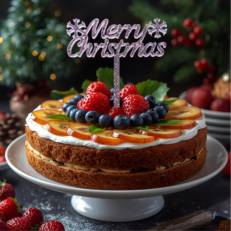 Christmas Cake Toppers, Snowflake Xmas Cake Decorations, Festive Cake Decorations - Image 7