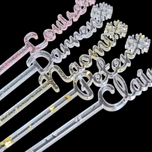 Personalised Xmas Drink Stirrers Xmas Snowflake Drinks Stirrers Festive Swizzle Sticks - Image 8