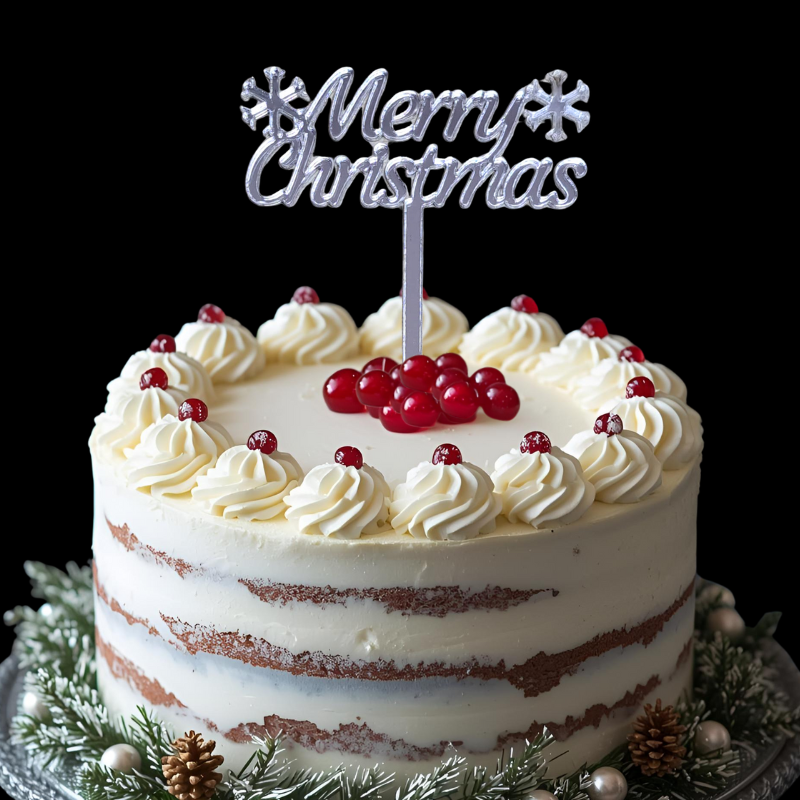 Christmas Cake Toppers, Snowflake Xmas Cake Decorations, Festive Cake Decorations - Image 6
