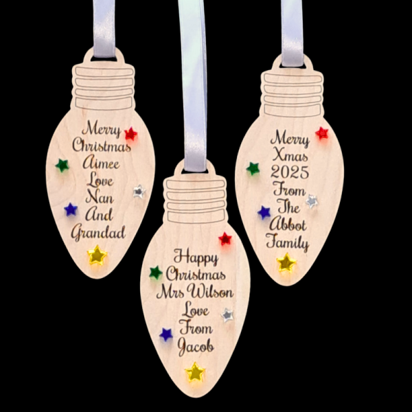 Family Personalised Xmas Baubles, Teacher Xmas Gifts, Kids Christmas Baubles, Xmas Tree Decorations - Image 6