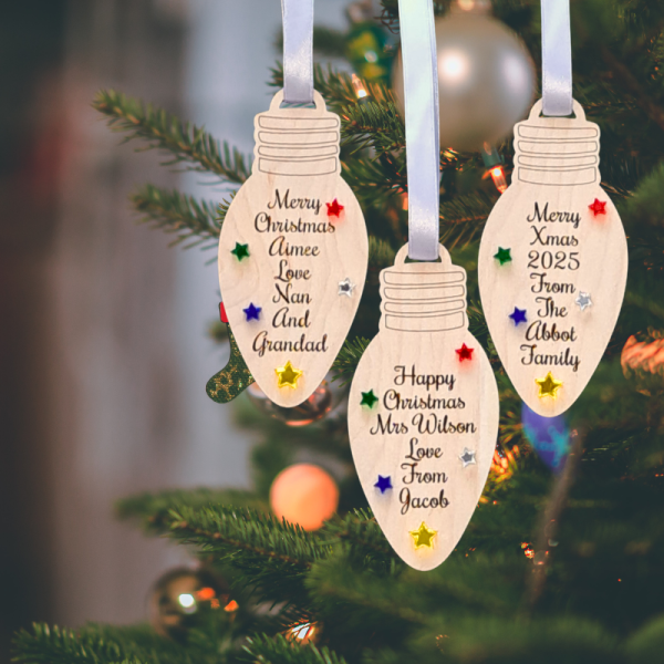 Family Personalised Xmas Baubles, Teacher Xmas Gifts, Kids Christmas Baubles, Xmas Tree Decorations - Image 3