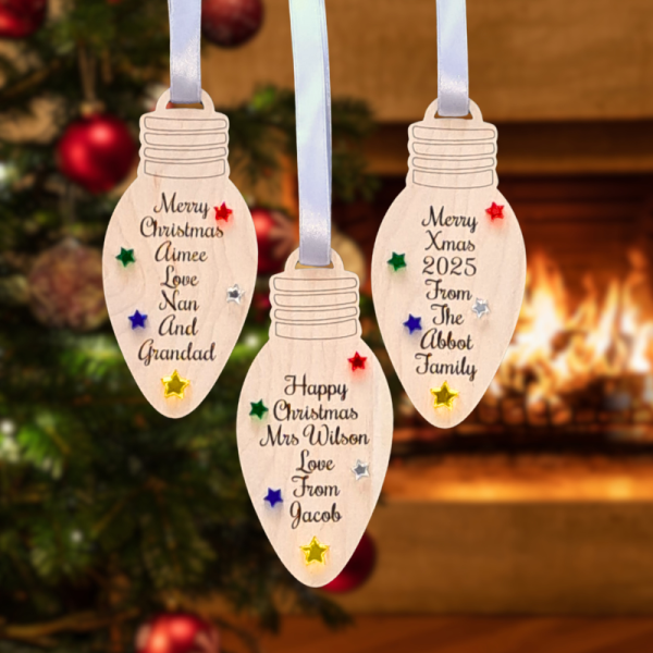 Family Personalised Xmas Baubles, Teacher Xmas Gifts, Kids Christmas Baubles, Xmas Tree Decorations - Image 5