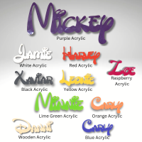 Disney Personalised Names, Mirror Acrylic Disney Name Tags, Disney Wedding Place Names, Disney Font Wedding Table Decor, Disney Wedding Cake Topper Names