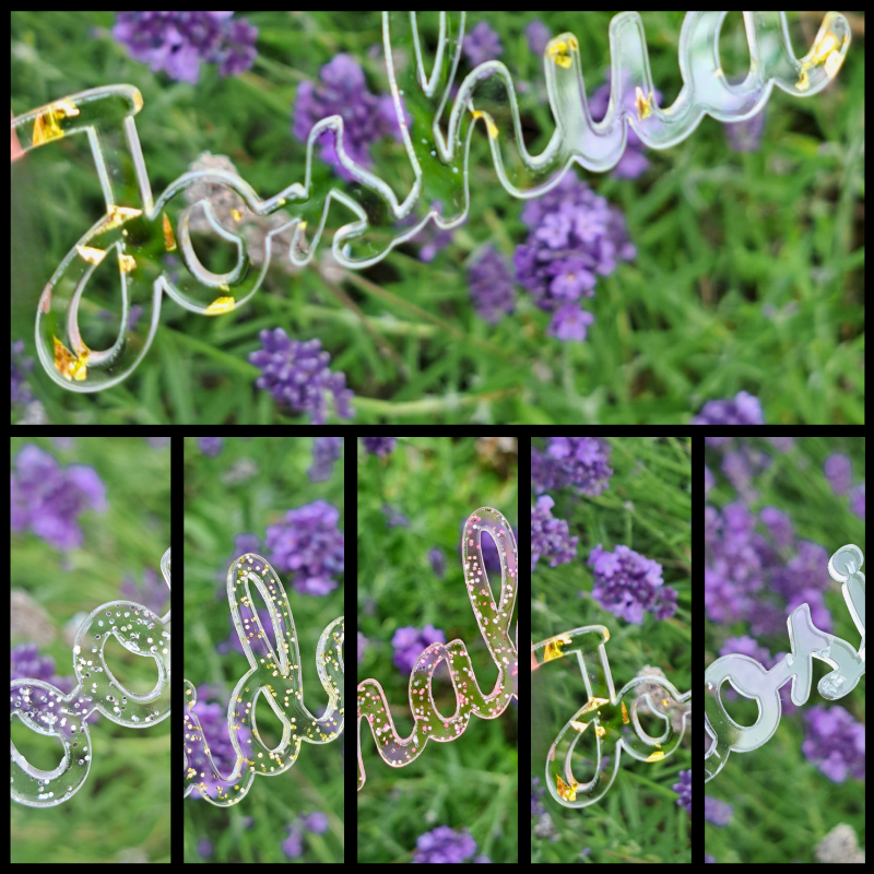 Glitter Acrylic Personalised Names, Wedding Place Names, Mirror Acrylic Cake Topper Names, Script Name Plaques - Image 8