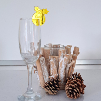 Holly And Berries Personalised Xmas Drinks Name Tags, Christmas Wine Glass Charms, Xmas Table Decorations