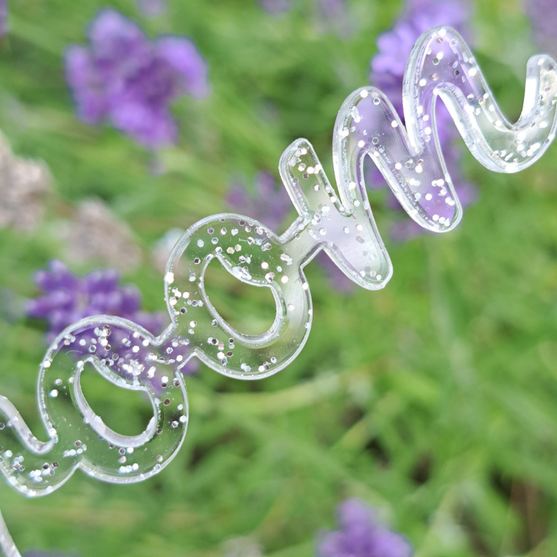 Glitter Acrylic Personalised Names, Wedding Place Names, Mirror Acrylic Cake Topper Names, Script Name Plaques - Image 6