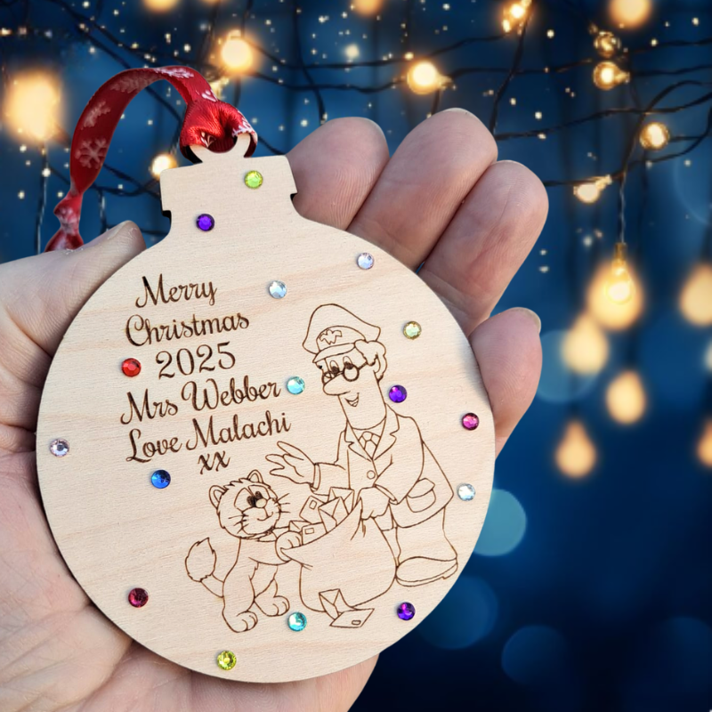 Wooden Postman Pat Bauble