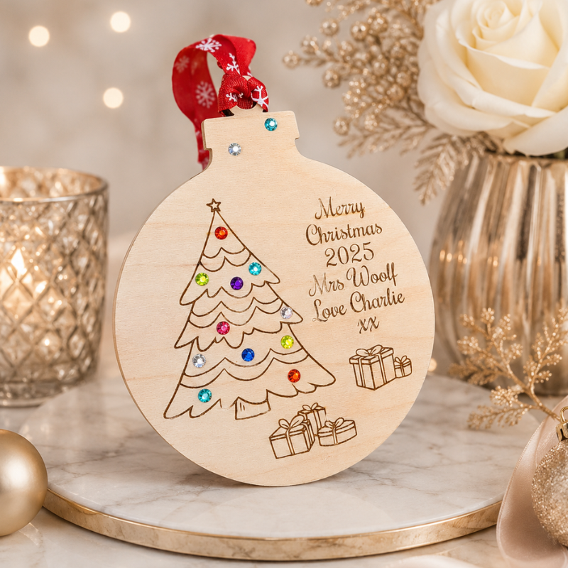 Personalised Xmas Baubles, Teacher Xmas Gifts, Kids Christmas Baubles, Family Xmas Tree Decorations - Image 2
