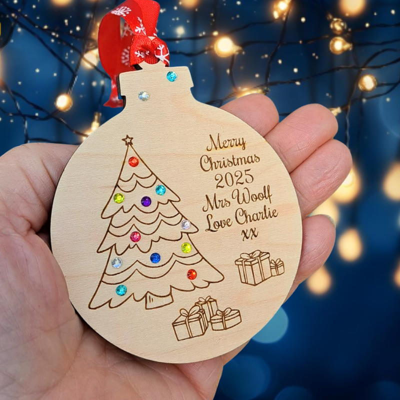 Wooden Christmas Tree Bauble