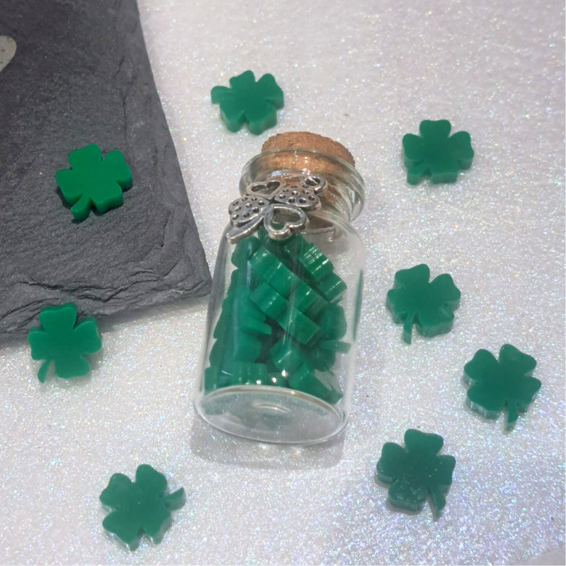 Four Leaf Clover Wedding Keepsake Gifts, Irish Lucky Charms 4 Leaf Clover In A Bottle Gifts - Image 4