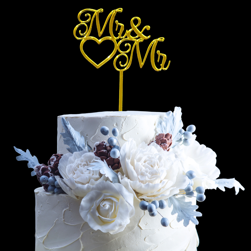Mr & Mr Wedding Cake Toppers, Male Gay Wedding Cake Toppers, Male Civil Wedding Cake Toppers - Image 6