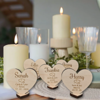 Personalised wedding table decorations