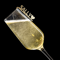 Personalised Drink Name Tag Champagne Sparkle Glitter