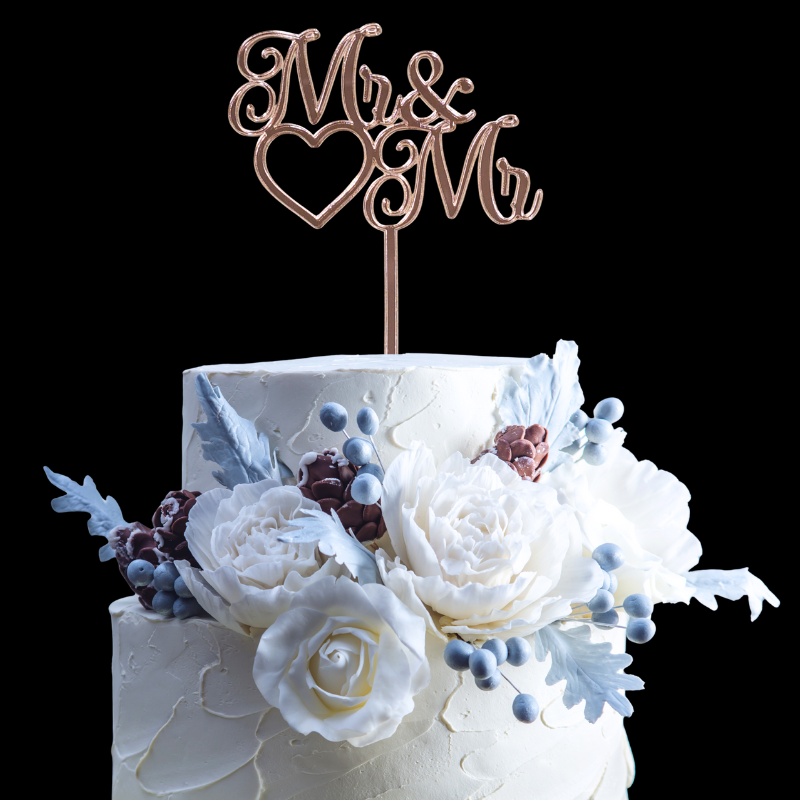 Mr & Mr Wedding Cake Toppers, Male Gay Wedding Cake Toppers, Male Civil Wedding Cake Toppers - Image 4
