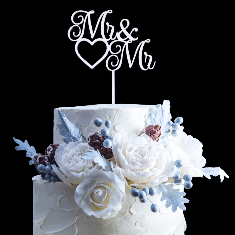 Mr & Mr Wedding Cake Toppers, Male Gay Wedding Cake Toppers, Male Civil Wedding Cake Toppers - Image 2